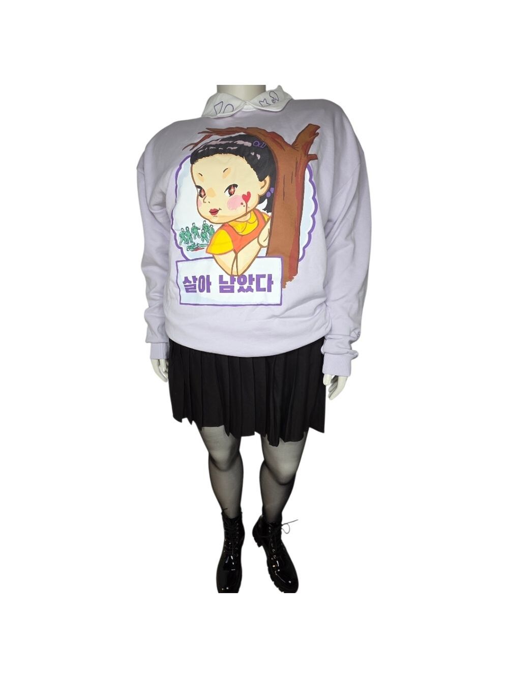 NWT Squid Game x Cakeworthy Collared Graphic Sweatshirt 2X